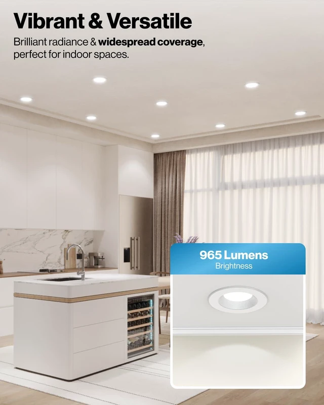 Alt view image 2 of 7 - 12 Pack 6 Inch Retrofit LED Recessed Lights, 13W=120W 6000K Daylight 965LM, Daylight Deluxe, Baffle Trim, Dimmable, LED Reftrofit Ceiling Downlights Recessed Cans, Kitchen, Living Room, Bedroom