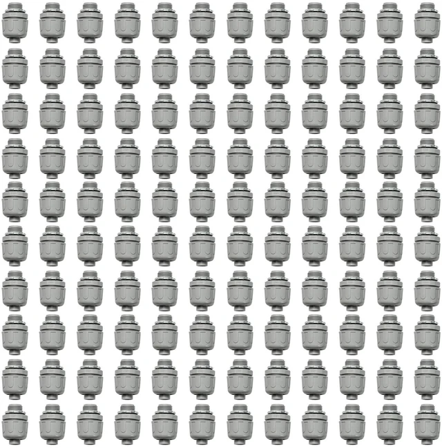 Main image of Conduit Connectors, 1/2 Inch, Straight, Grey, 120-Pack Liquid Tight Connector, NPT, Non-Metallic, for PVC Electrical Flexible Conduit Fittings, 180 Degree, UL Listed