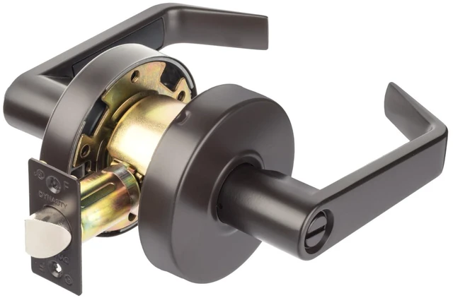 Main image of Augusta Privacy Lever Set, ADA, Grade 2, Oil Rubbed Bronze ADA Compliant Privacy Door Lever Lockset For Bathroom Use, Grade 2 Heavy Duty Construction, Model AUG-20-10B