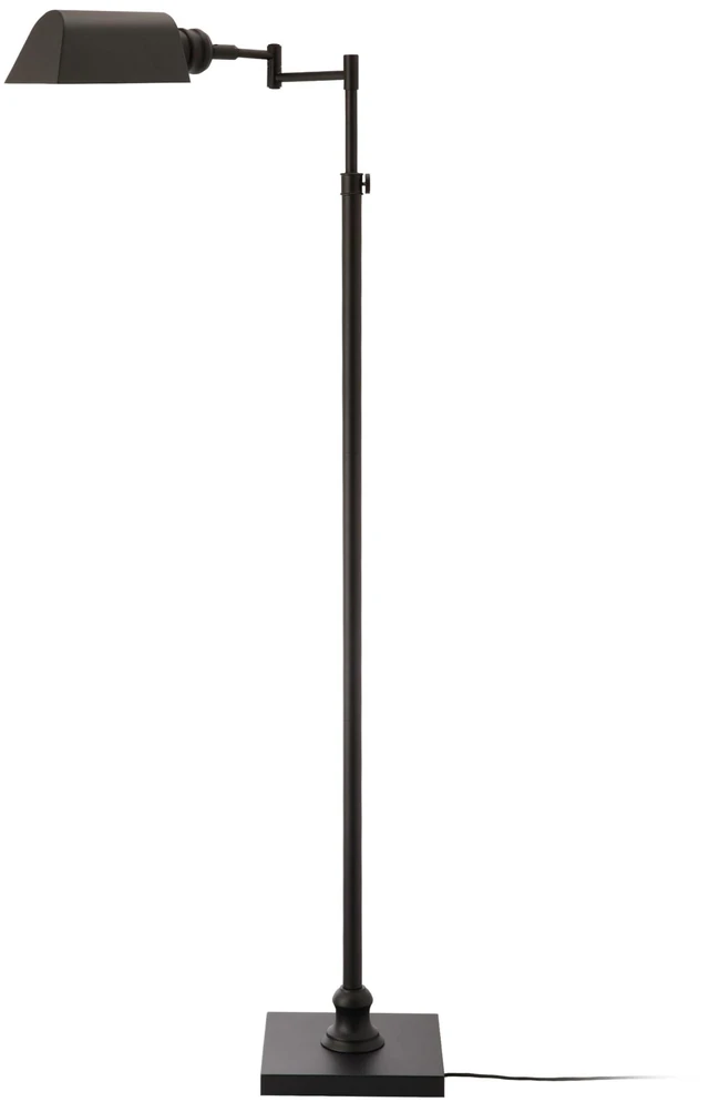 Main image of OBright Arcadia - Pharmacy Floor Lamp, Full Range Dimming, Swing Arm Task Lamp, E26 Socket, Bulb Replaceable, Adjustable Height 47 to 55, 360° Rotatable Shade, All-Metal Design, Black