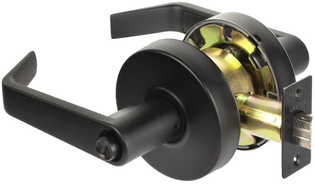 Alt view image 3 of 7 - Augusta Privacy Lever Set, ADA, Grade 2, Flat Black ADA Compliant Privacy Door Lever Lockset For Bathroom Use, Grade 2 Heavy Duty Construction, Model AUG-20-US19