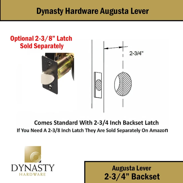 Alt view image 5 of 7 - Augusta Privacy Lever Set, ADA, Grade 2, Flat Black ADA Compliant Privacy Door Lever Lockset For Bathroom Use, Grade 2 Heavy Duty Construction, Model AUG-20-US19