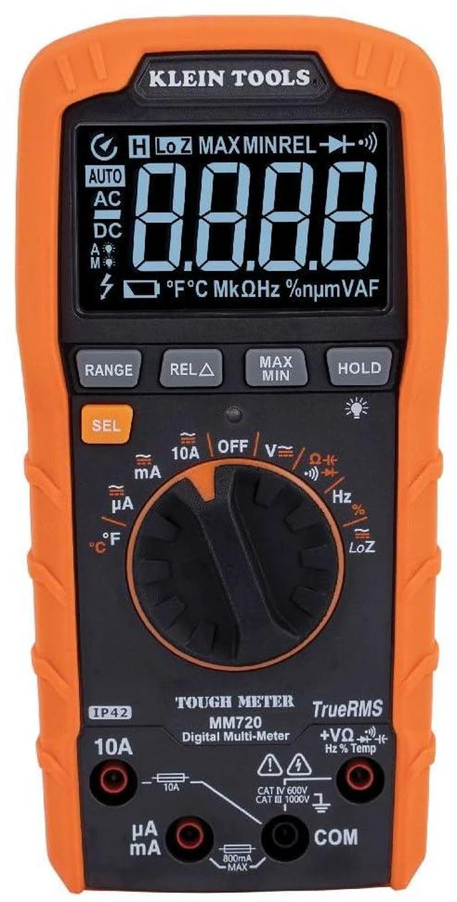 Alt view image 3 of 7 - MM720 Digital Multimeter, Auto-Ranging TRMS, Low Impedance (LoZ), 1000V AC/DC Voltage, 10A AC/DC Current, 60 MOhms Resistance