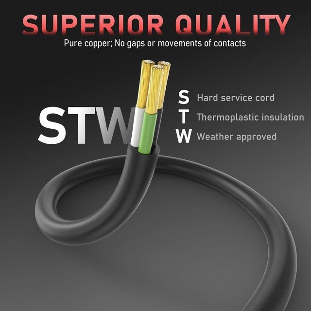 Alt view image 3 of 6 - 50ft 250 Volt Welder Extension Cord 10 AWG Power Extension for Welding Machines NEMA 6-50P to 6-50R
