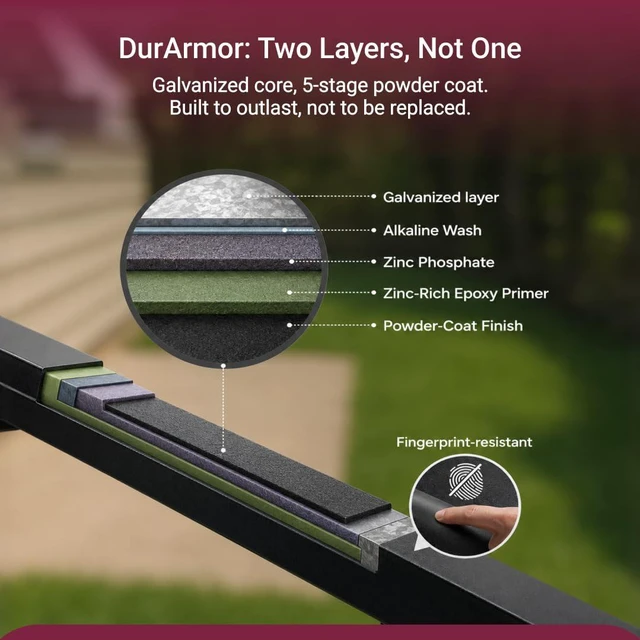 Alt view image 7 of 7 - Fence & Rail Hand Rails for Outdoor Steps, 5 Step Handrail & Indoor Stair Railing Kit, Railings for Outdoor Steps and Hand Rails for Seniors for Porch Railing & Deck Hand Rail, 4 to 5 Steps