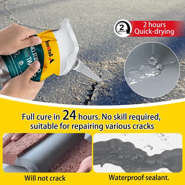 Alt view image 4 of 7 - Concrete Crack Filler, Cement Crack Filler, Self-Leveling Concrete Crack Repair Filler, High-Elasticity Waterproof Caulking Glue for Driveways, Walkways, Patios, and Driveway Crack Repair 10 PCS