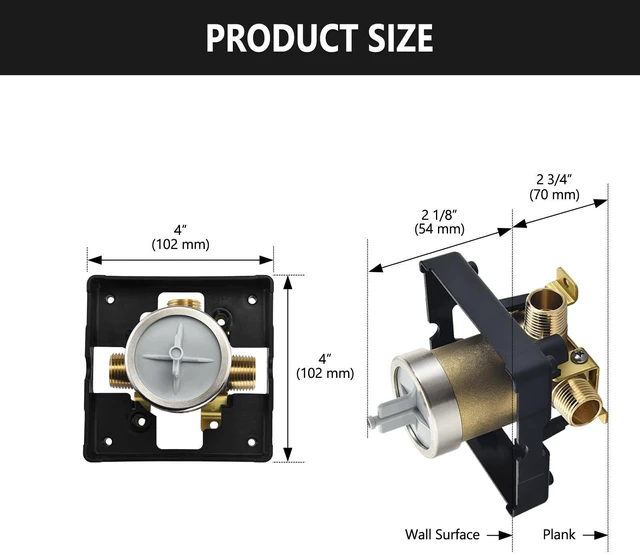Alt view image 4 of 4 - Shower Valve for Delta R10000-UNBXHF, 3 Port 1/2 Inch Connection 2-Pack, R10000 Valve Kit Compatible with Delta MultiChoice 13 14 17 17T Shower Trim, High Flow Brass Construction Without Stops