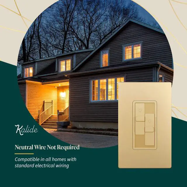Alt view image 5 of 7 - Dual Load LED Dimmer Switch, Single Pole, GD, 2 Pack Dual sliders dim two light loads independently. Dimmable bulbs only: 200W LED/CFL or 300W incandescent/halogen. No neutral
