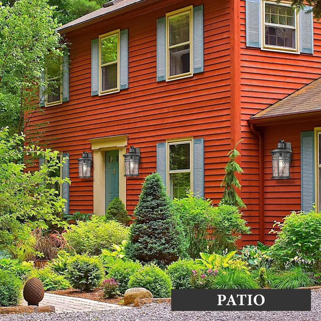 Alt view image 7 of 7 - Outdoor Porch Lights Wall Mount, Outside Light Fixtures Sconces Wall Lighting with Water Ripple Glass Waterproof Exterior Lights for Patio Yard House Hallway Doorway Garage