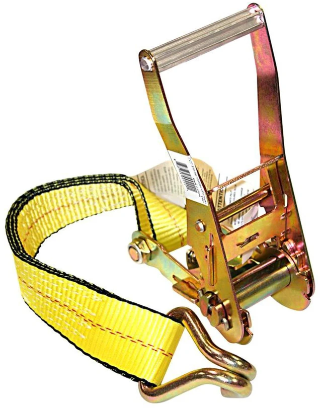 Alt view image 4 of 7 - Premium Ratchet Tie Down 1 PK 2 in 27 FT- 3333 LBS Working Load 10000 LBS Break Strength Double J Hook Cargo Straps Perfect for Moving Appliances,Lawn Equipment and Motorcycles,(Pack of 6)