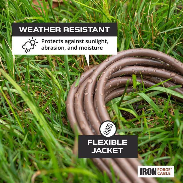 Alt view image 3 of 7 - 16 Gauge Heavy Duty Brown Extension Cord, 150 Ft - SJTW 16/3 SJTW Cable, 3 Prong Grounded Plug, 13 Amp - For Landscaping, Leaf Blowers, Lights, Appliances