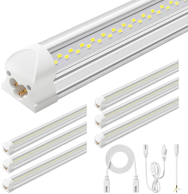 Main image of 6 Pack 50w 4ft Led Shop Light, Super Bright 7500lm 5000k V Shape 4' Led Shop Lights, Linkable 4 Foot Led Shop Lights for Garage Warehouse, Supermarket, Basement, Barn, Storage Area
