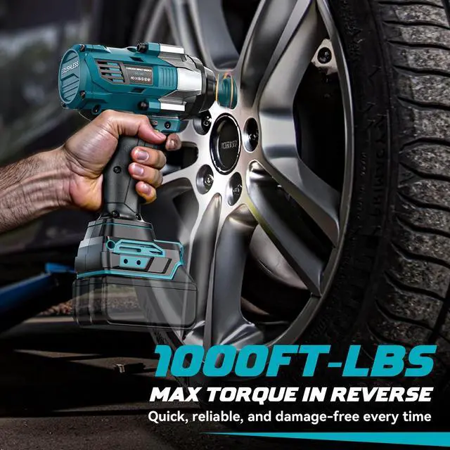 Alt view image 3 of 7 - Cordless Impact Wrench 1/2 inch for Makita 18V Battery, 1000Ft-lbs Brushless Electric Power Impact Driver Gun Tool, 2100RPM High Torque Impact Wrench with LED Work Light (Tool Only)