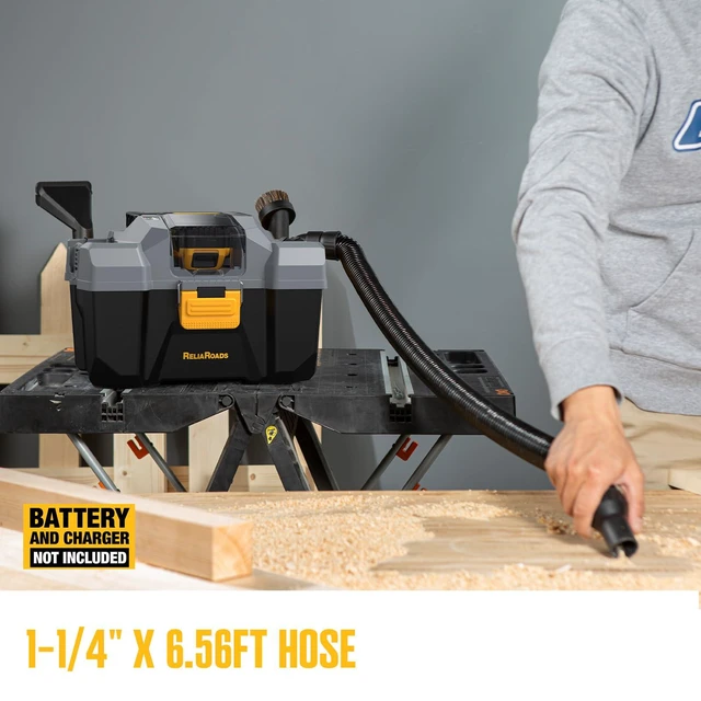 Alt view image 7 of 7 - 20V Cordless Vacuum Cleaner-Wet/Dry Shop Vac,2.6 Gallon Capacity,Compatible with DeWALT Batteries (Bare Tool - No Battery & No Charger),Ideal for Cleaning Car,Home Spaces,and Workshops RCSV-20