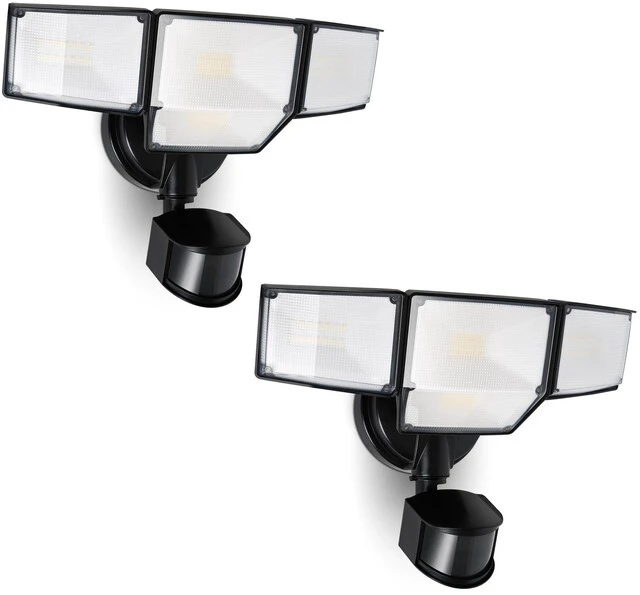 Main image of 80W 9000LM LED Security Lights Motion Sensor Outdoor Lights, 4 Head LED Flood Lights Outdoor 5000K Daylight, IP65 Waterproof, Motion Detected Lights for Outside, Garage, Yard (Black) - 2 Pack