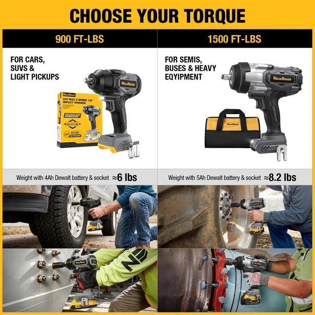 Alt view image 7 of 7 - 1500 Ft-lbs Cordless Impact Wrench, 1/2 Inch Impact Gun Compatible DeWALT 20V MAX Battery, Brushless Constant High Torque Impact Driver with 3 Speed, Tool Only (No Battery Included)