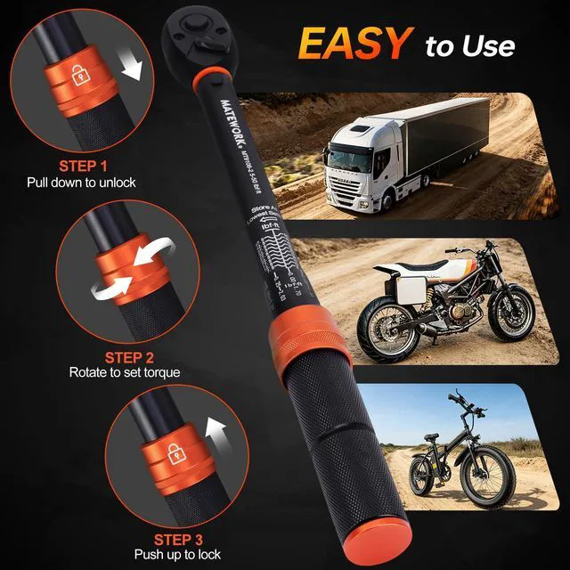 Alt view image 7 of 7 - 41PCS Torque Wrench Set 1/4 3/8 1/2-Inch Drive, Complete Click Torque Wrench Kit with Sockets, Bits, Extension Bars & Adapters, ±3% Accuracy 72-Tooth Dual-Scale Wrenches for Bike, Moto, Car, Truck
