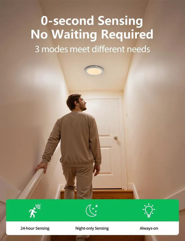 Alt view image 5 of 7 - Rechargeable Motion Sensor Ceiling Light with Remote Battery Operated 4 Pack Magnetic Wireless Stick On Light No Wiring Renter Friendly for Closet Bedroom Hallway lámparas recargables para techo