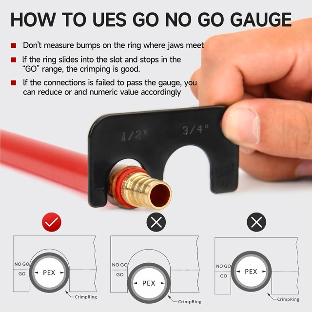 Alt view image 7 of 7 - iCrimp Angle Head F1807 PEX Pipe Crimping Tool for 1/2&3/4-inch Copper Ring Two PEX Crimper Set with Cutter, Suitable for Tight Spaces