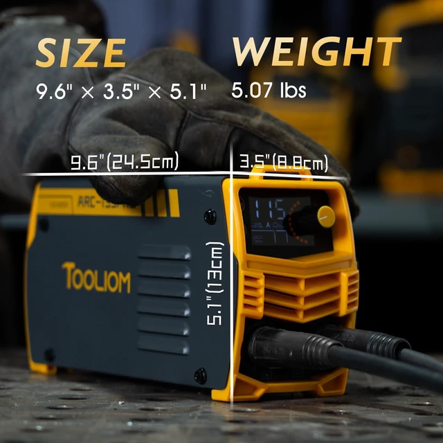 Alt view image 5 of 7 - 135A 2-in-1 Mini Stick Welder, 110V/220V Smart LCD screen, stick and Lift TIG capable, adjustable Hot Start and ARC Force, includes welding rods and gloves