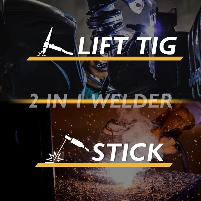 Alt view image 6 of 7 - 135A 2-in-1 Mini Stick Welder, 110V/220V Smart LCD screen, stick and Lift TIG capable, adjustable Hot Start and ARC Force, includes welding rods and gloves