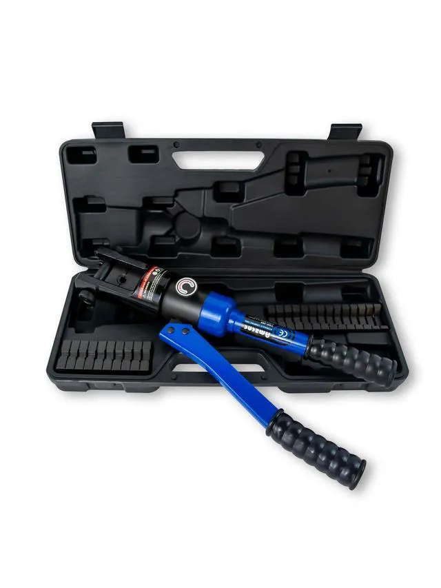 Alt view image 6 of 7 - Hydraulic Cable Crimper Tool 16 Ton 6AWG-600MCM 13 Dies Kit Electricians Automotive Marine Battery Cable Lug Crimper Copper Terminal Tool with US Dies for Electrical Wiring and Repairs