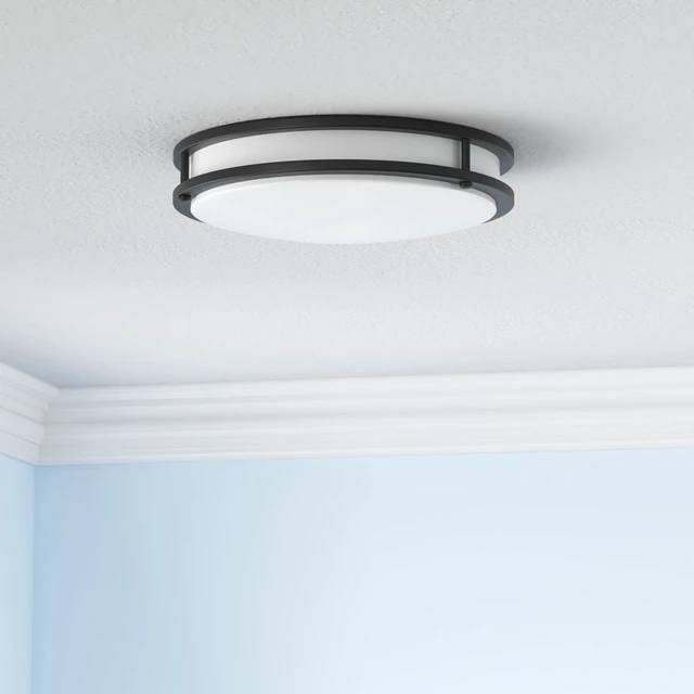 Alt view image 2 of 7 - 16 inch Dimmable LED Flush Mount Ceiling Light Fixture,36W,2200LM 2.7/3/3.5/4K/5K Adjustbale,120°Light Angle,CRI90, Ceiling Lamp for Bedroom,Kitchen,Office,ETL Listed,Oil Rubbed Bronze