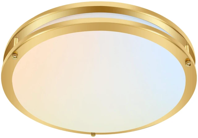 Main image of 16 inch Dimmable LED Flush Mount Ceiling Light Fixture,36W,2200LM 2.7/3/3.5/4K/5K Adjustbale,120°Light Angle,CRI90,Ceiling Lamp for Bedroom,Kitchen,Office,Bathroom,ETL Listed,Gold