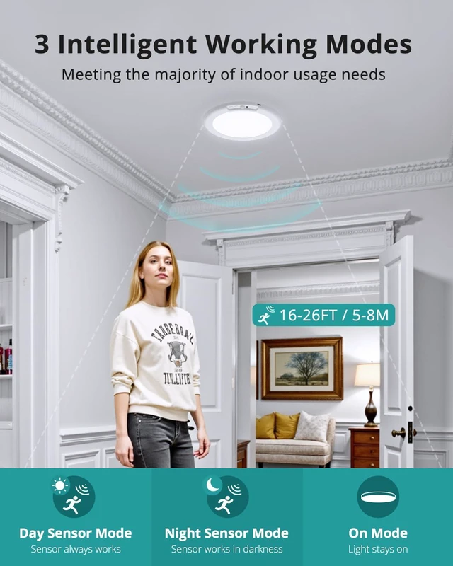 Alt view image 5 of 7 - 4Pcs Battery Operated Ceiling Lights Rechargeable with Motion Sensor Wireless Shower Light with Remote, 3000K 4500K 6500K 7.48", Dimmable Stick On Battery Light for Ceiling,Lámparas Recargables