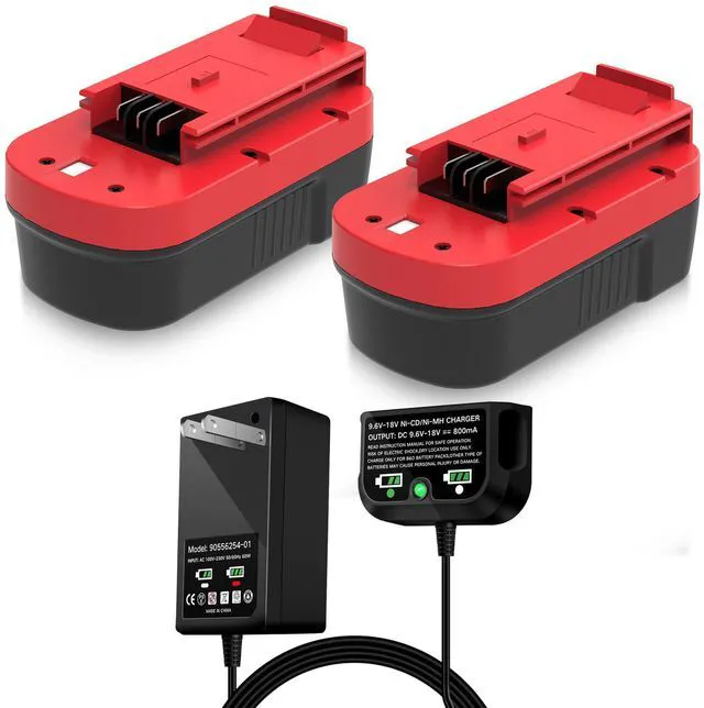 Main image of 2Pack 4.5Ah Replacement for Black and Decker 18V Battery with Charger HPB18 HPB18-OPE Compatible with Black Decker Battery Charger 18 Volt A1718 FS18FL Firestorm Cordless Power Tool