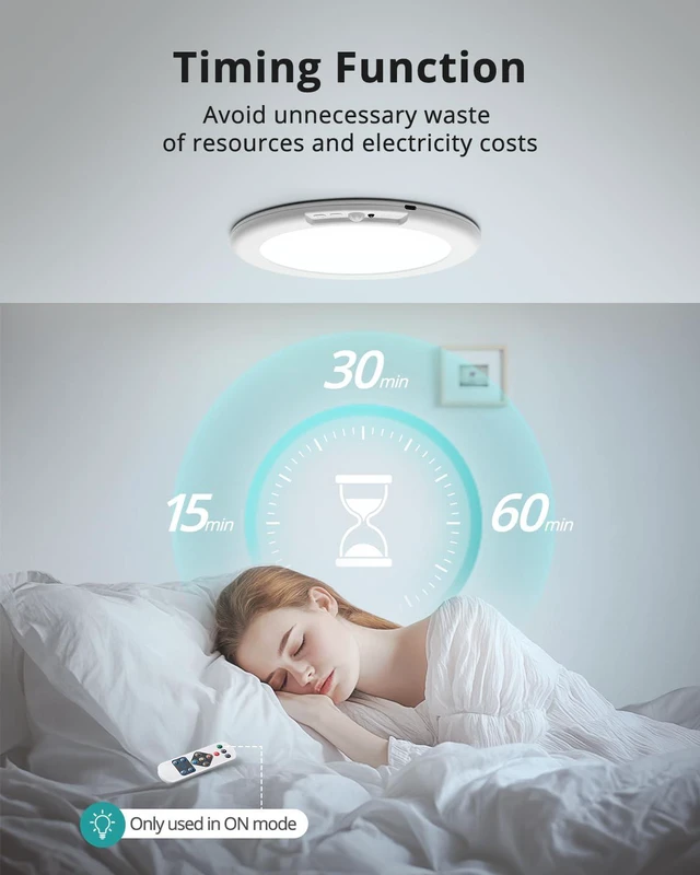 Alt view image 7 of 7 - 4Pcs Battery Operated Ceiling Lights Rechargeable with Motion Sensor Wireless Shower Light with Remote, 3000K 4500K 6500K 7.48", Dimmable Stick On Battery Light for Ceiling,Lámparas Recargables