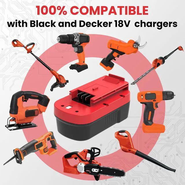 Alt view image 6 of 7 - 2Pack 4.5Ah Replacement for Black and Decker 18V Battery with Charger HPB18 HPB18-OPE Compatible with Black Decker Battery Charger 18 Volt A1718 FS18FL Firestorm Cordless Power Tool