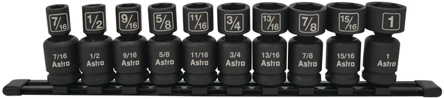 Main image of Astro Pneumatic Tool 78240 10Piece 1/2" Drive Nano Pinless Universal Impact Sockets - SAE