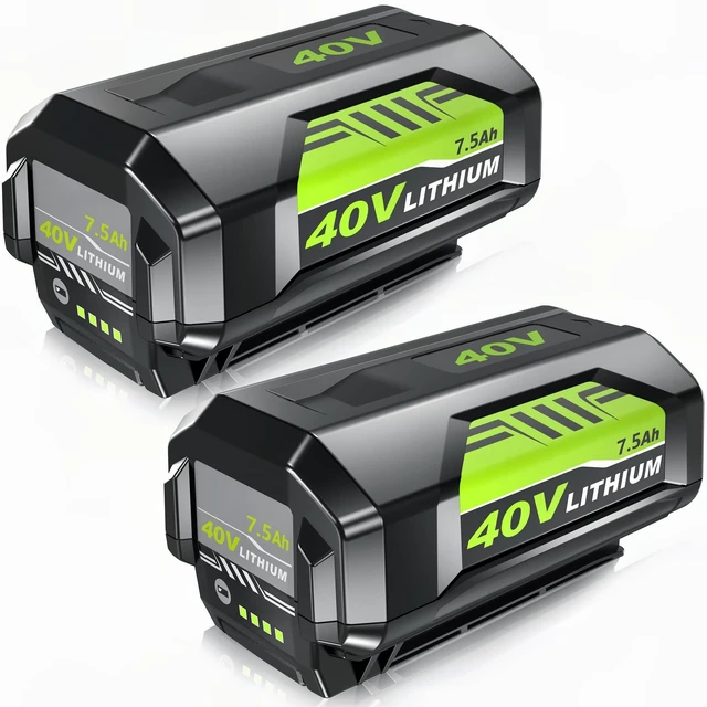 Main image of 2Pack High Capacity 7500mAh 40V Battery Replacement for Ryobi 40V Battery Compatible with Ryobi 40 Volt Battery Lithium OP40404 OP40401 OP40605 OP40602 OP4026 Cordless Power Tools