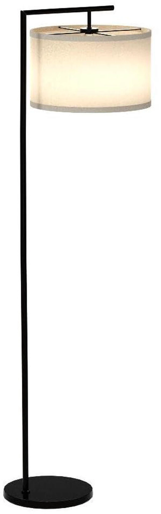 Alt view image 4 of 7 - Montage Modern Floor Lamp - LED Standing Lamp with Tan Shade for Living Rooms & Offices - Bedroom Reading Light - Tall Corner Pole Lamp for Contemporary Home Decor - Black