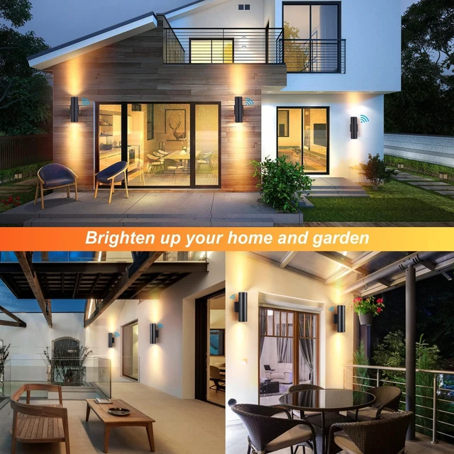Alt view image 7 of 7 - Dusk to Dawn Outdoor Lighting Sensor Wall Lights 2Pack, 12W 2700K Integrated LED Cylinder Up Down Lights Outdoor, IP65 Waterproof Aluminum Wall Sconce Exterior Wall Light for Porch Patio etc