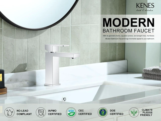 Alt view image 2 of 7 - Chrome Bathroom Faucet Single Hole, Single Handle Vanity Sink Faucet Bathroom Sink Faucet with Pop Up Drain & Supply Lines, Lead-Free cUPC & NSF Certified, 1 Handle Faucet for Vanity RV Restroom