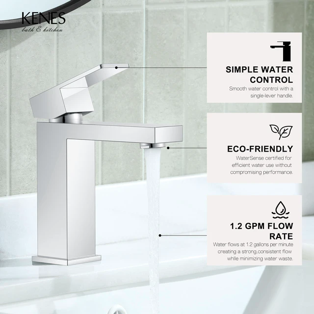 Alt view image 3 of 7 - Chrome Bathroom Faucet Single Hole, Single Handle Vanity Sink Faucet Bathroom Sink Faucet with Pop Up Drain & Supply Lines, Lead-Free cUPC & NSF Certified, 1 Handle Faucet for Vanity RV Restroom