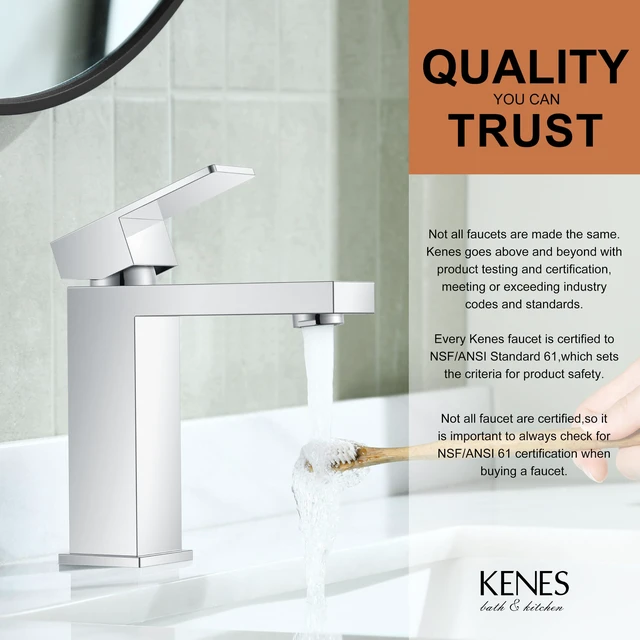 Alt view image 4 of 7 - Chrome Bathroom Faucet Single Hole, Single Handle Vanity Sink Faucet Bathroom Sink Faucet with Pop Up Drain & Supply Lines, Lead-Free cUPC & NSF Certified, 1 Handle Faucet for Vanity RV Restroom