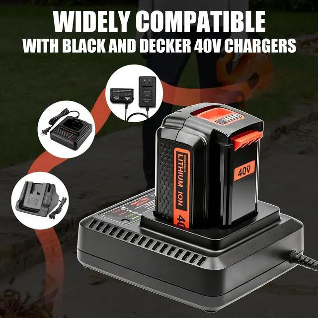 Alt view image 5 of 7 - 2Pack 40v 3.6Ah LBX2040 Replacement for Black and Decker 40V Battery Lithium LBXR36 LBXR2036 LST540 LCS1240 LBX1540 Compatible with Black Decker 40V String Trimmer Sweeper Mower Tools