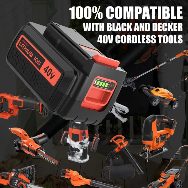 Alt view image 6 of 7 - 2Pack 40v 3.6Ah LBX2040 Replacement for Black and Decker 40V Battery Lithium LBXR36 LBXR2036 LST540 LCS1240 LBX1540 Compatible with Black Decker 40V String Trimmer Sweeper Mower Tools
