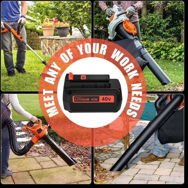 Alt view image 7 of 7 - 2Pack 40v 3.6Ah LBX2040 Replacement for Black and Decker 40V Battery Lithium LBXR36 LBXR2036 LST540 LCS1240 LBX1540 Compatible with Black Decker 40V String Trimmer Sweeper Mower Tools
