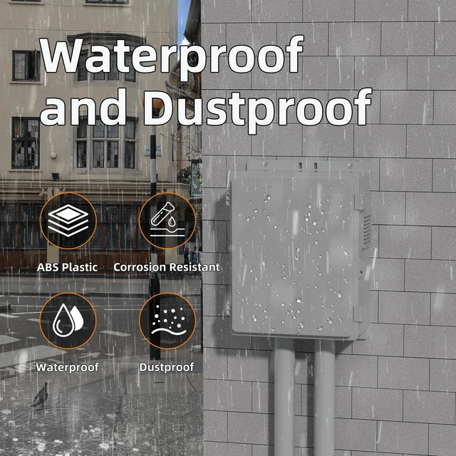 Alt view image 4 of 6 - White Outdoor Electrical Box Waterproof Nema Enclosure 16x11x6 Plastic WiFi Box with Fan Vented Dust Screen (Pack of 2)