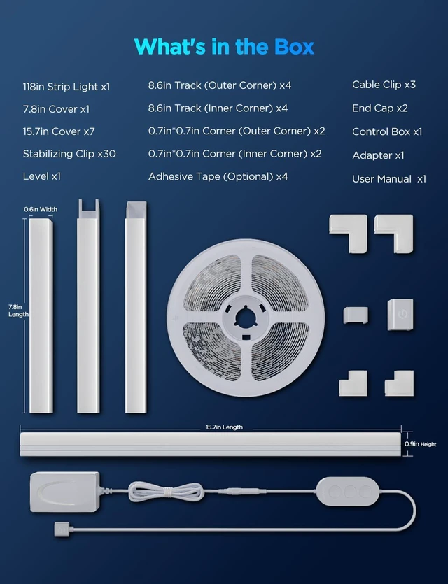 Alt view image 6 of 7 - RGBIC LED Strip Lights 9.8ft with Covers,Smart Control, APP, WiFi Work with Alexa,Google Assistant,Matter and Smarthings, Diffuser Channel with LED Lights for Bedroom, Skirting Lines, Cabinet