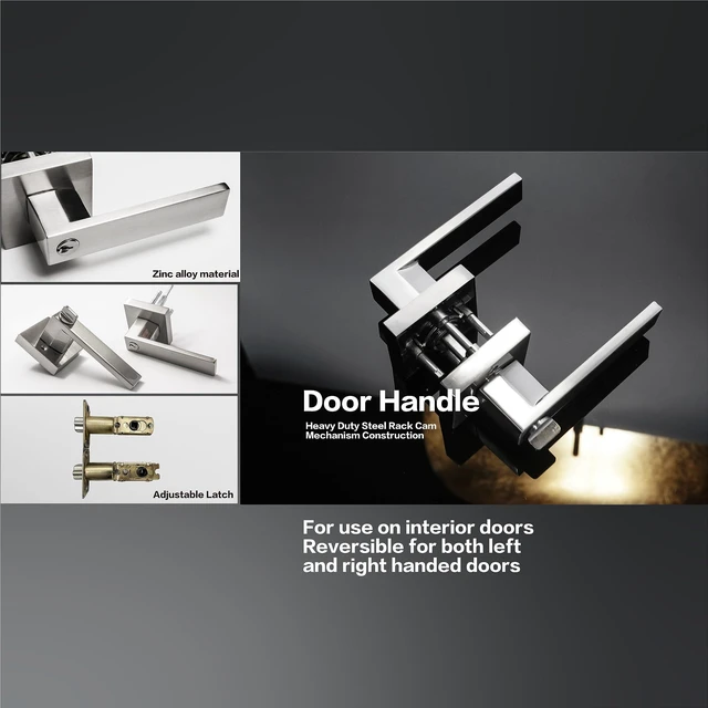 Alt view image 3 of 6 - Heavy Duty Key Lock Combination Lockset, Satin Nickel, 2-3/8-2-3/4-Inch Adjustable Backset Latch, Fits 1-3/8-1-3/4-Inch Doors