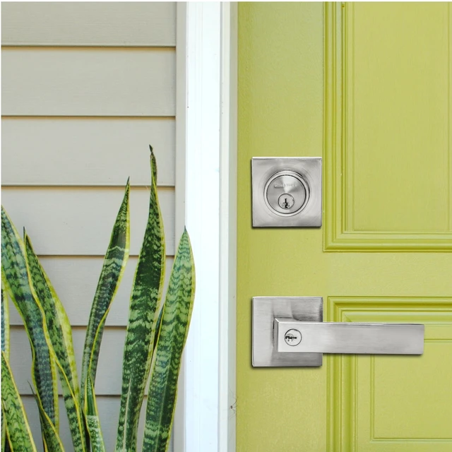 Alt view image 6 of 6 - Heavy Duty Key Lock Combination Lockset, Satin Nickel, 2-3/8-2-3/4-Inch Adjustable Backset Latch, Fits 1-3/8-1-3/4-Inch Doors