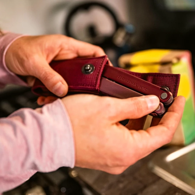 Alt view image 7 of 7 - Bond 14-in-1 Multi-Tool, Camping and EDC, Heathered Cranberry 420HC Blade, Spring-Action Pliers, Screwdrivers & Scissors for Camping, Hiking & EDC