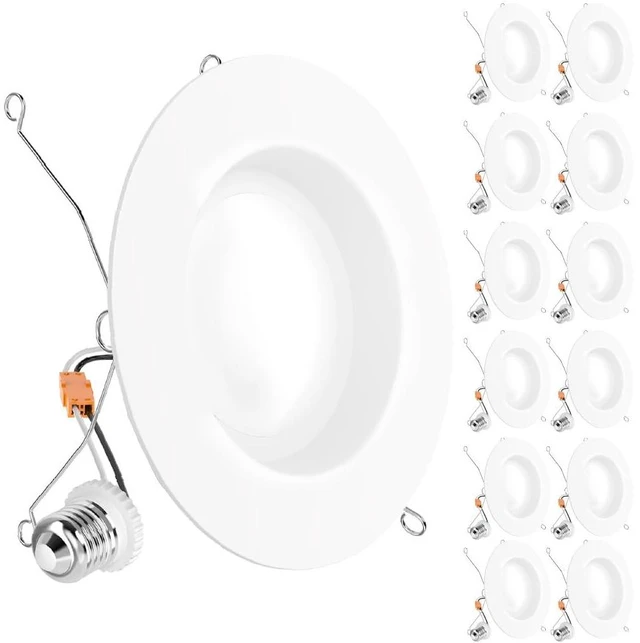 Main image of 12 Pack 6 Inch Retrofit LED Recessed Lighting Can Downlight, 13W=75W 965LM, 6000K Daylight Deluxe, Smooth Trim, Dimmable LED Recessed Downlight, for Kitchen, Living Room, Retrofit Ceiling Cans