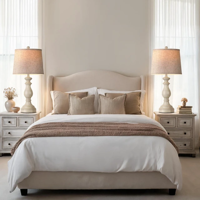 Alt view image 7 of 7 - Traditional Table Lamp Set of 2, Rustic Farmhouse Table Lamps for Living Room Bedroom, 27" Bedside Desk Lamps Vintage Nightstand Lamps with Linen Shades, Antique White