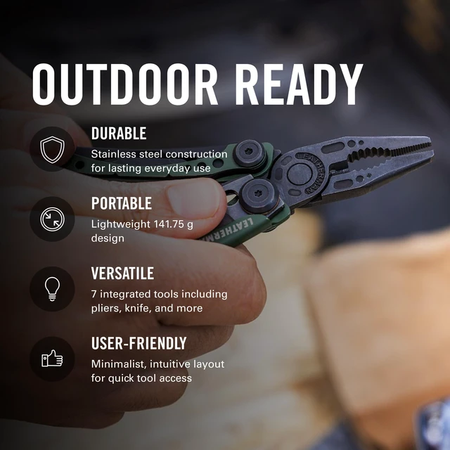 Alt view image 4 of 7 - Skeletool 7-in-1 Lightweight Multi-Tool, Stainless Steel Open-Frame Design with Carabiner Clip, Needlenose Pliers, Combo Knife & Bottle Opener for EDC & Outdoors